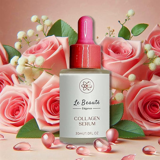 Le Beaute Elegance | Collagen Serum, 1 fl Oz, Boosts Skin Firmness and Elasticity, Reduces Fine Lines and Wrinkles, For All Skin Types