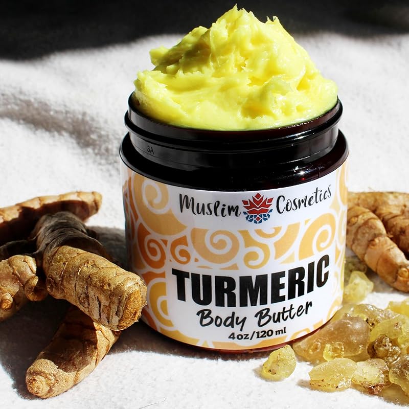 Turmeric Body butter | Whipped Shea | Frankincense essential oil | Not grainy | 100% Natural glow || Made in Canada - Muslim Cosmetics - Turmeric Body butter (4oz (120ml))