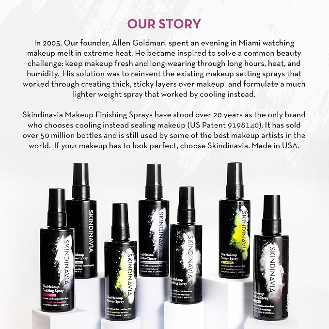 Skindinavia The Makeup Finishing Spray, Classic Makeup Setting Spray, All-Day Wear, Long-Lasting Up to 16+ Hours, Heat-Resistant & Waterproof, Cooling Fine Mist, 4.0 Oz