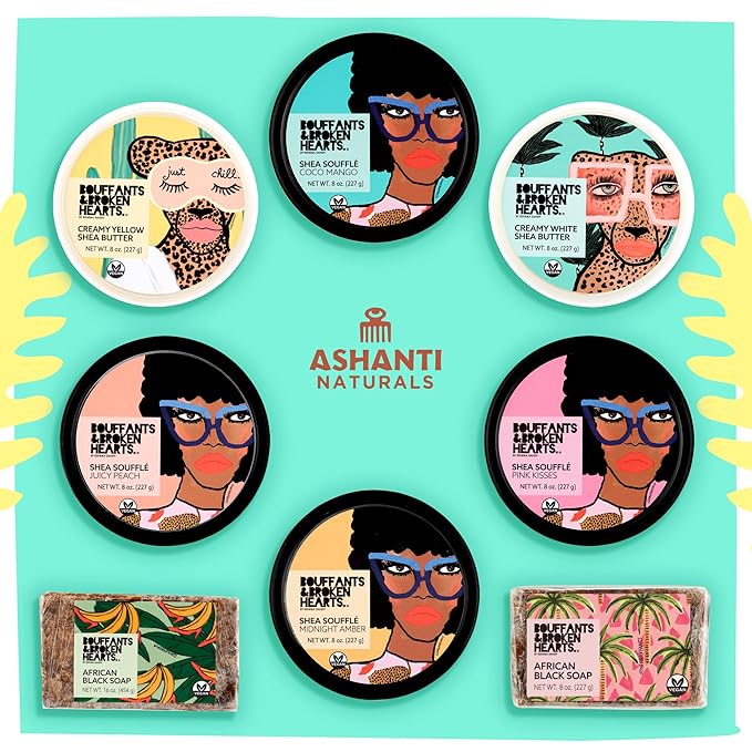 Bouffants Bundle - African Black Soap Bar (16oz) | Creamy White Shea Butter (8oz)