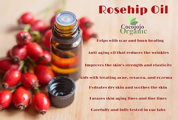 Rosehip Oil for Face Cold Pressed Unrefined cocojojo Pure Natural Rosehip Seed Oil in Bulk 1 GALLON - Moisturizing, Soothing, Hydrating, & Nourishing