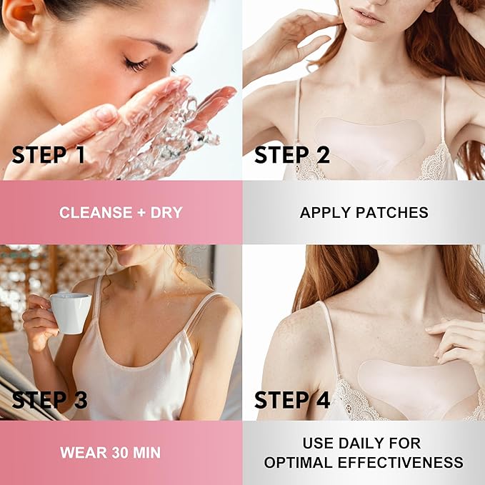 Reusable Wrinkle Patches - Silicone Fusion Treatment Forehead Patches for Brow Lift, Wrinkle Smoothers, Reduce Frown Lines & Face Lift - 3 Pack (Chest)