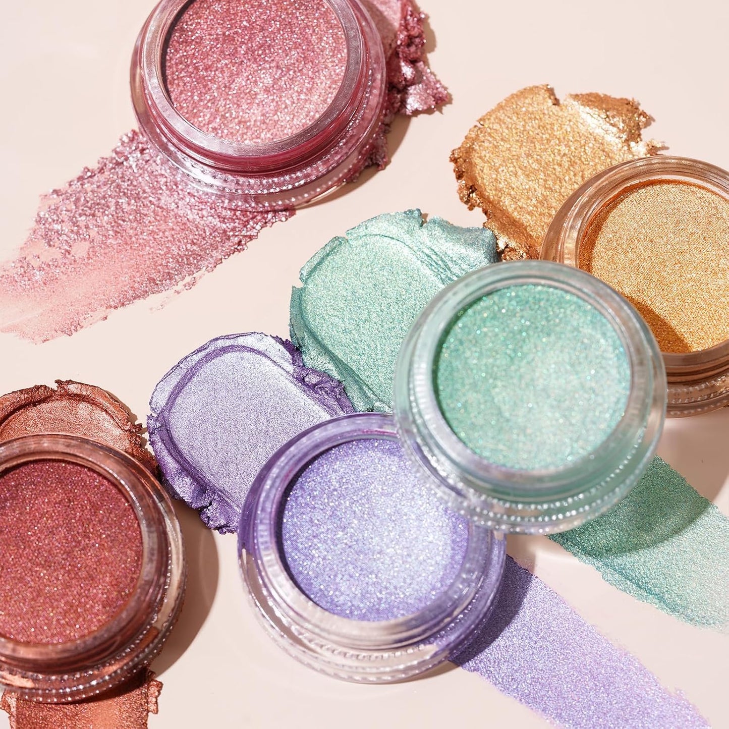 Oulac Pink Cream Eyeshadow also for Highlighter Large Capacity Highly Pigmented Eye Shadow Waterproof &Long Lasting with Moisturizing Formula, Shimmer Glitter Eye Makeup. 6g.(18)