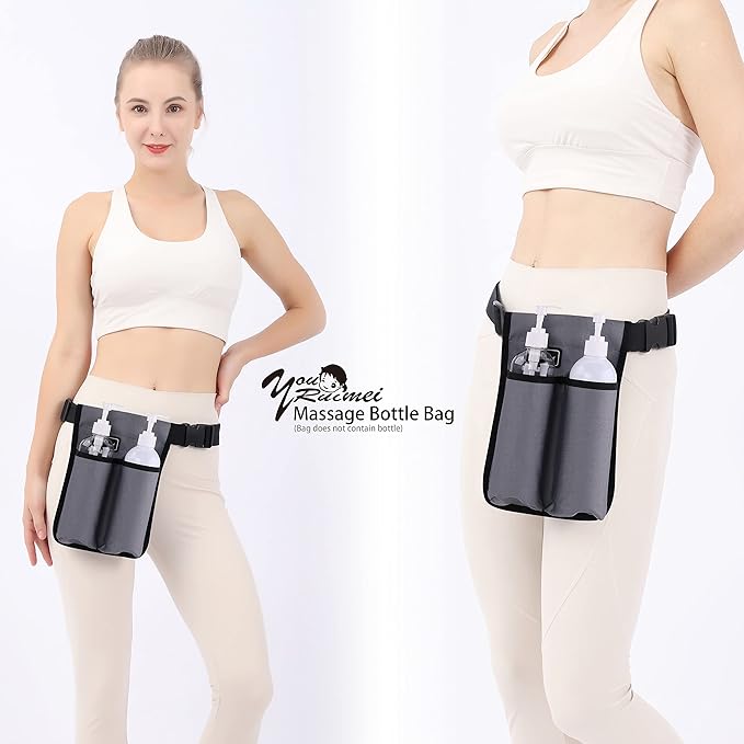 Massage Bottle Holster -2 Adjustable Massage oil Bottle Pack (2 Bottle, Grey)