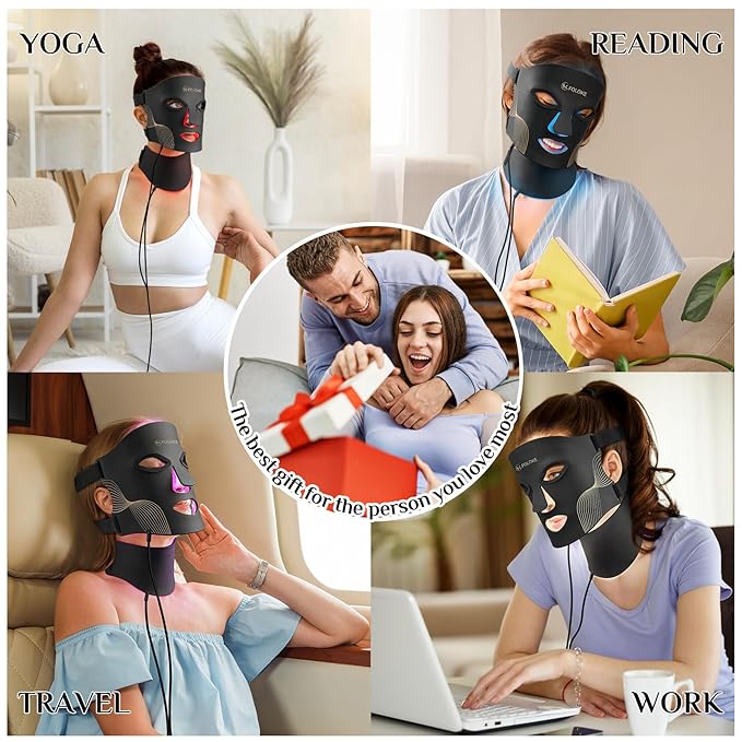 LED Light Therapy Mask Skin Care, LEDs face mask & neck mask Red - Wavelength for Home Use,– Advanced Skincare Made Easy