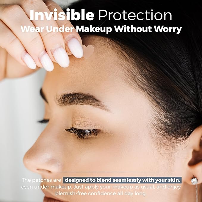 MEDca Acne Patches for Face - Hydrocolloid Bandages (56 Count) Pimple Patches for Face in Hearts & Stars, Acne Spot Treatment Care for Face & Skin Spot Patch Conceals Zits, Acne and Blackheads