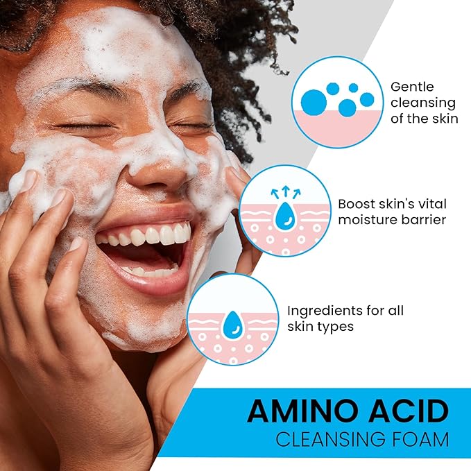 Elvira Gentle Foaming Hydrating Facial Cleanser, Face Wash for Oily Skin and Sensitive Skin, Pore Deep Cleansing, Makeup Remover, Non-Comedogenic, Fragrance Free, Soap Free & Paraben Free, 6.76 fl oz