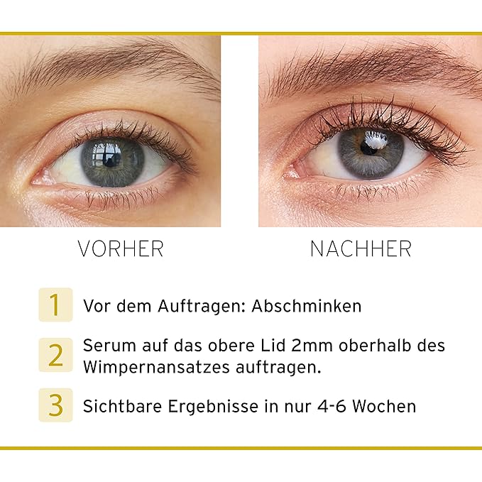 Nuvega Lash Super V - Vegan Eyelash Serum & Eyebrow Serum for Long Eyelashes in just 4-6 Weeks I Lash Serum I Eyelash Growth Serum I Made in Germany I 3ml