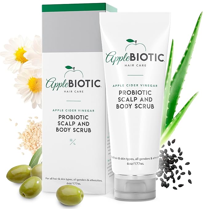 Scalp and Body Scrub - Body, Hair & Face Scrub with Sugar, Green Tea & Coconut Oil to clarify & remove product buildup, 6 oz