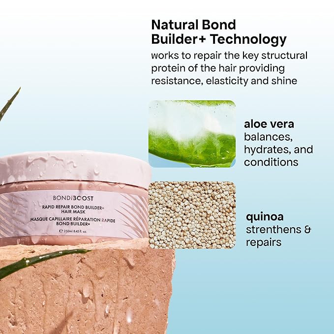 BONDIBOOST Rapid Repair Bond Builder + Hair Mask for Damaged Hair [8.45 fl oz], Deep Conditioning Treatment + Restores Strength & Shine