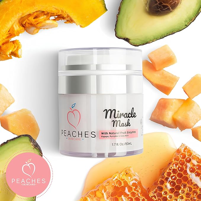 Hydrating Face Mask with Beeswax, Avocado Oil, Pumpkin, and More – Gently Removes Dead Skin Cells – Miracle Mask (1.7 oz)