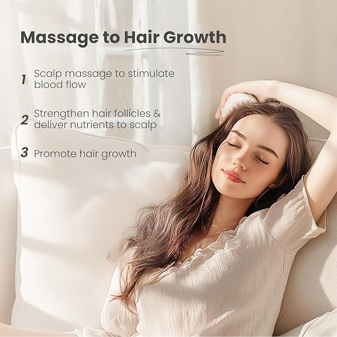 AIMIKE Scalp Massager Shampoo Brush, Soft Silicone Scalp Brush Hair Scrubber, Hair Washing Scalp Exfoliating Brush for Dandruff, Head Scrubber for Wet Dry Hair of Women Men Kids, Beige & Green