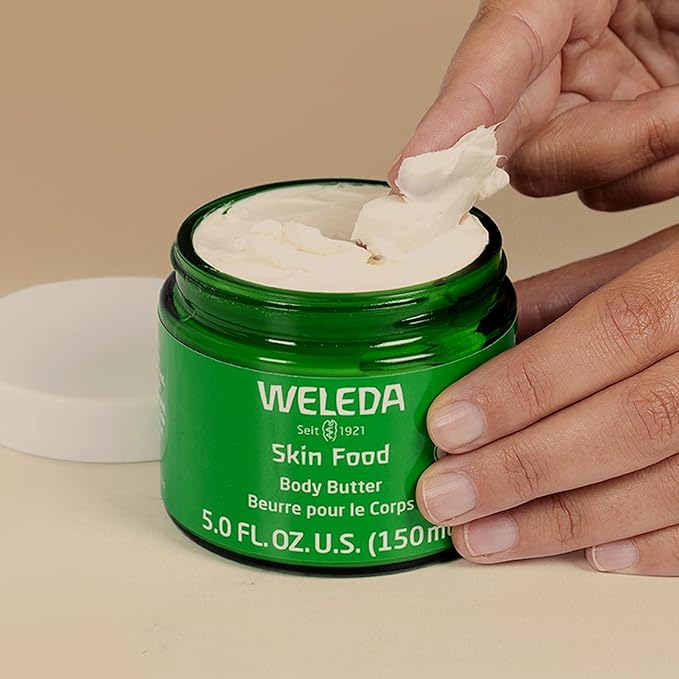 Weleda Skin Food Body Butter 5 Fluid Ounce, Sustainable Glass Jar, Plant Rich Hydrating Moisturizer with Shea and Cocoa Butter, Sweet Almond Oil and Pansy
