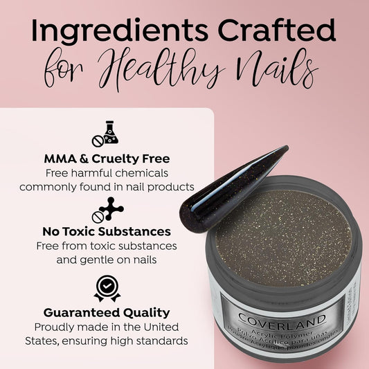 Tones Coverland Acrylic Nail Powder " Starry Night" - Limited Edition Acrylic Powder for Nail Design, Sculpting, and Masking Nail Bed Imperfections - Professional Acrylic Nail Supplies - (1.5 Oz)