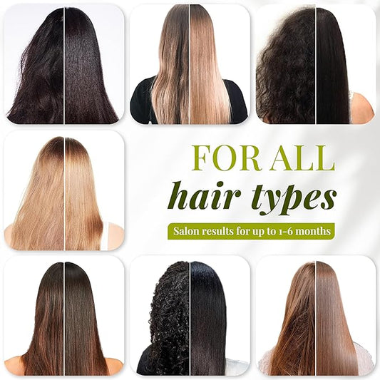 Expert Hair Bio Protein Straightening & Smoothing Kit – Protein Keratin straightening + Gold Repair Mask for Ultimate Hair Transformation – Straight, Silky, Moisturized Hair