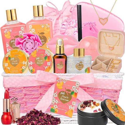 Luxury Mothers Day Gift for Mom - Premium 21-Piece Relaxing Bath & Body Gift Set for Women, Self Care Gift Set with Necklace & More | Christmas Gifts, Birthday Present, Holiday, Anniversary Gift Idea
