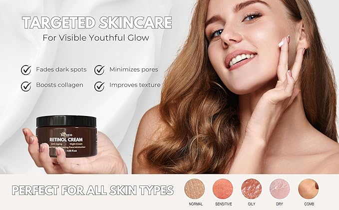 Retinol Face Moisturizer cream for EVERGREEN women with Niacinamide 20%, Anti Wrinkle & Anti aging Face Cream for Night, Clinically Tested for USA-1.05 Fl.oz