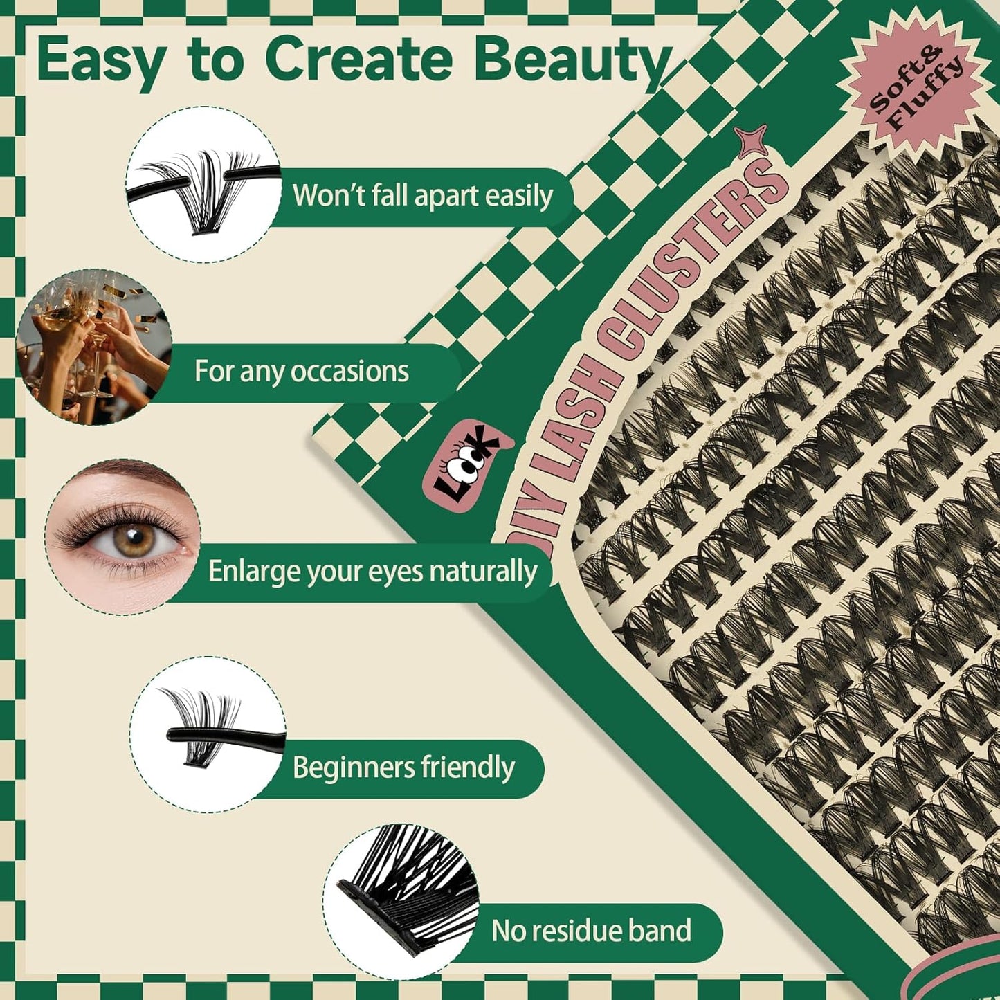 DIY Lash Extension Kit 280pcs Individual Lashes D Curl Eyelash Extension Kit KEYYOU 40D 9-18Mix Lash Clusters with Lash Bond and Seal and Lash Applicator for DIY at Home(KIT-40D-0.07D-9-18Mix)