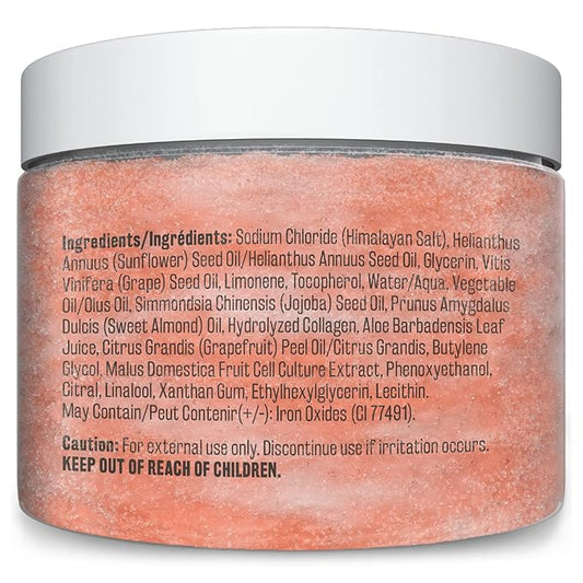 Himalayan Salt Scrub, Face, Foot, and Body Exfoliator with Collagen and Stem Cells, Exfoliating Scrub for Toning, Cellulite, and Skin Care by M3 Naturals
