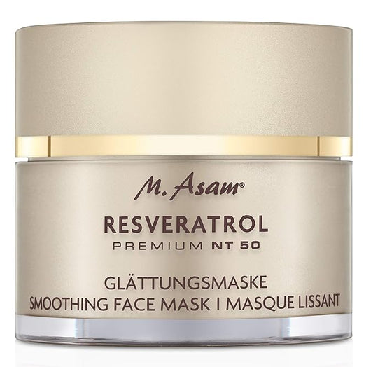 M. Asam Resveratrol Premium NT50 Smoothing Face Mask – Anti-aging face mask skin care with concentrated resveratrol & hyaluronic acid for increased radiance, facial care, 1.69 Fl Oz