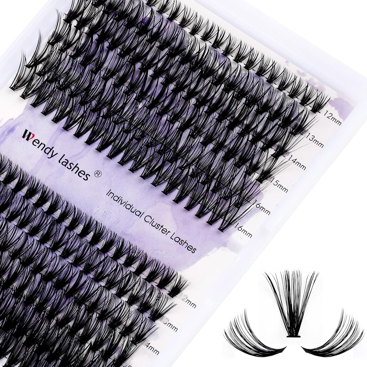 Cluster Eyelashes 30D/40D 240PCS 12-16mm Mixed Individual Lashes C/D Curl 0.07mm Matte Black Cluster Eyelash Extensions Soft Lightweight Individual Lashes Cluster 3D Effect (30/40D-C, 12-16mm Mixed)