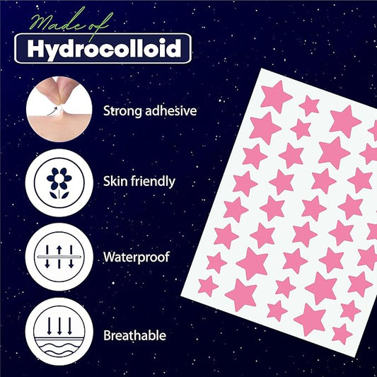 Star Pimple Patches for Face – Hydrocolloid Acne Patches for Quick Zit Relief And Blemishes, Invisible Spot Stickers That Stay All Night, Gentle for All Skin Types, Oil-Free (80 Count)