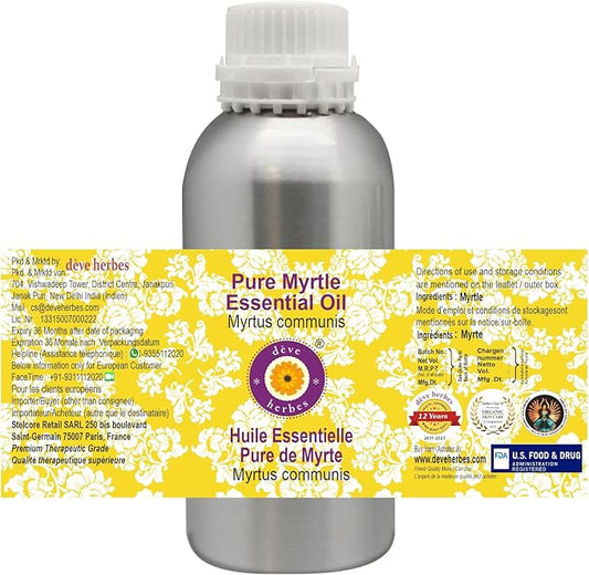 Deve Herbes Pure Myrtle Essential Oil (Myrtus communis) Steam Distilled 1250ml (42 oz)