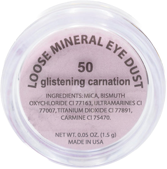 Glistening Carnation Light Bright Pale Pink Mineral Single Loose Powder Eyeshadow; Talc & Paraben Free, No Animal Testing & Cruelty Free