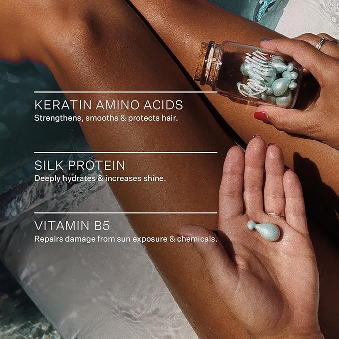 Remilia Hair Serum for Frizzy and Damaged Hair – Keratin, Silk Protein & Vitamin B5 – 30 Capsules – Anti-Frizz, Repair & Smooth Finish