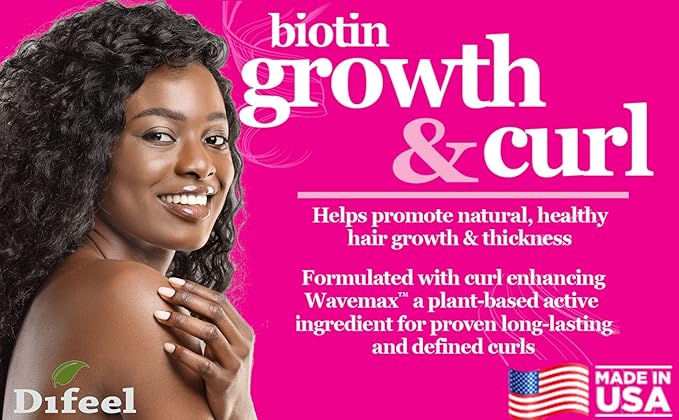 Difeel Growth and Curl Biotin Hair Mask 12 oz. - Hair Mask for Curly Hair Growth