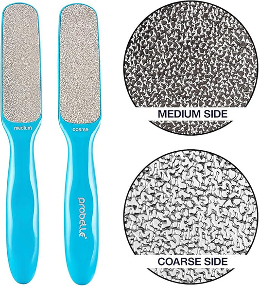 Probelle Double Sided Multidirectional Nickel Foot File Callus Remover - Immediately Reduces calluses and Corns to Powder for Instant Results, Safe Tool (Blue)