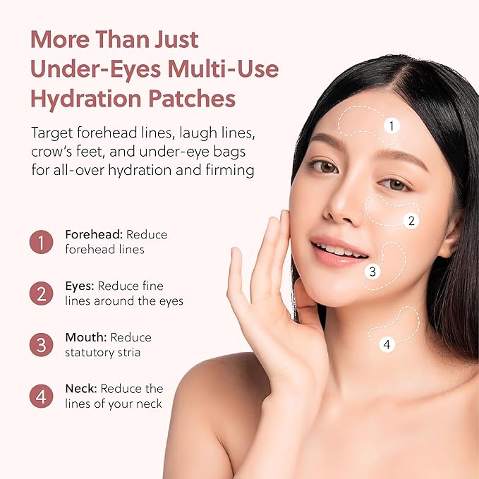QUIA Collagen Eye Patches – Instantly De-Puff & Brighten Under-Eyes – No-Slip Hydrating Masks for Dark Circles, Eye Bags & Fine Lines – Infused with Hyaluronic Acid & Collagen – 20 Pairs