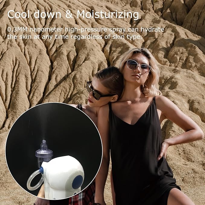 2 in 1 USB Electric Nano Mister, 0.06 MM Nanometer High Pressure Face Mister, Humidifier for Face, 170 Grams Nasal Cleansing Machine, Wound Cleaning Mist Sprayer, Feminine Care Mini Mister