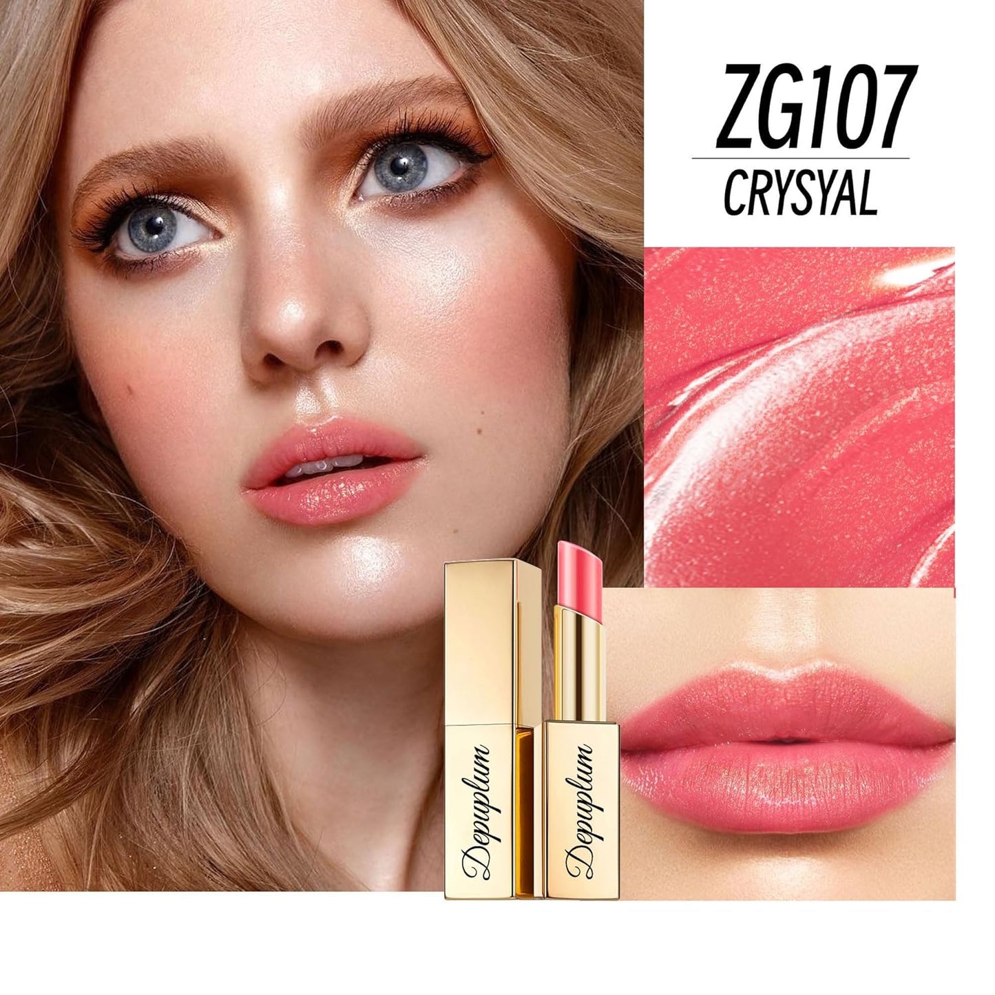 Pink Red Brown Lipstick Set for Women Shimmer Tinted Lip Balm Hydrating Moisturizing Lipstick Cruelty Free Lip Makeup, DM107/108/117