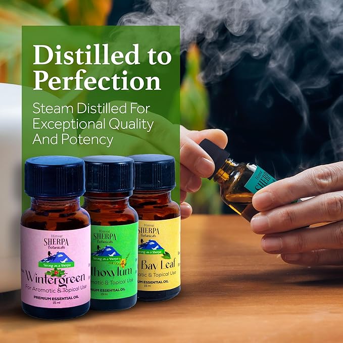 Sherpa Botanicals German Chamomile Essential Oil - 100% Pure & Natural Oils - Ideal for Aromatherapy, Diffusers, Massage Oil - Vegan, Paraben-Free, 15mL