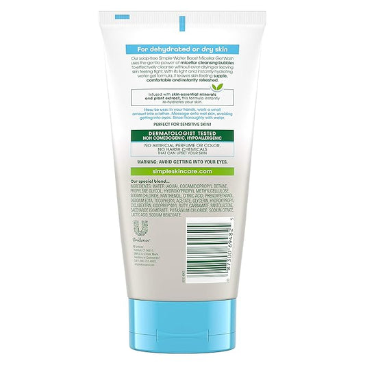 Simple Water Boost Micellar Gel Facial Wash, 5 Oz (150 ML) (1 Count)