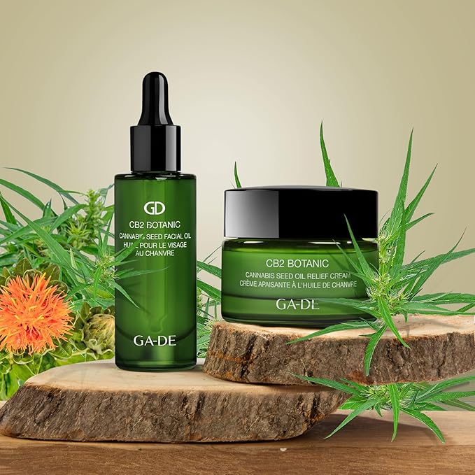 GA-DE Botanic Cannabis Seed Facial Oil - Lightweight Nourishing Face Oil - with Grapeseed Oil, Silk Touch Elixir Complex, and Vitamin E - 1 oz