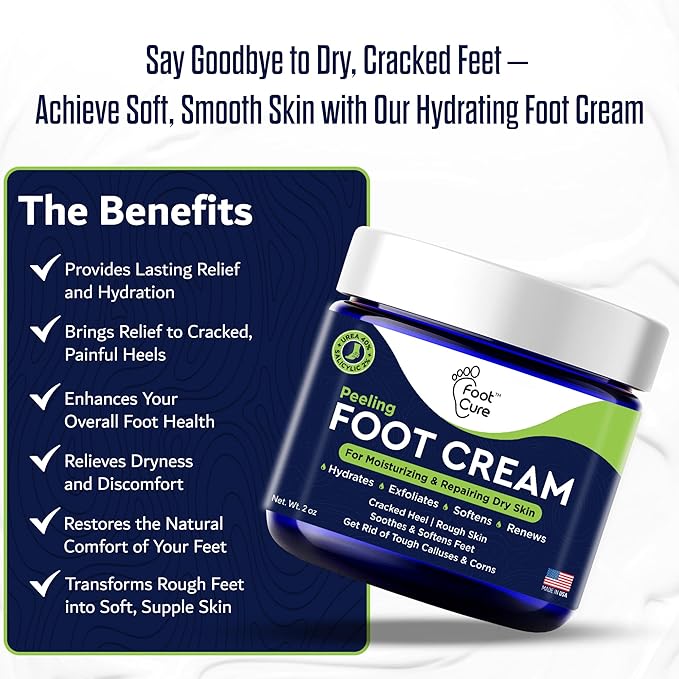 Tea Tree Oil Foot Cream - Moisturizing Athletes Foot Care For Dry Cracked Feet Cream - Heel & Callus Removal, Toenail Treatment, Itchiness Relief - Made in USA Foot Cream, 2 Ounce Pack of 2