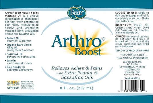 Baar Arthro Boost Massage Oil, 8 fl. oz.