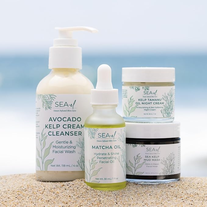 Kelp Tamanu Oil Night Cream Hydrating Face Moisturizer Reparative Skin Softening Skincare - Nighttime Anti Aging Facial Lotion for Women & Men - 1 Oz