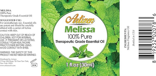 Artizen 30ml Oils - Melissa Essential Oil - 1 Fluid Ounce