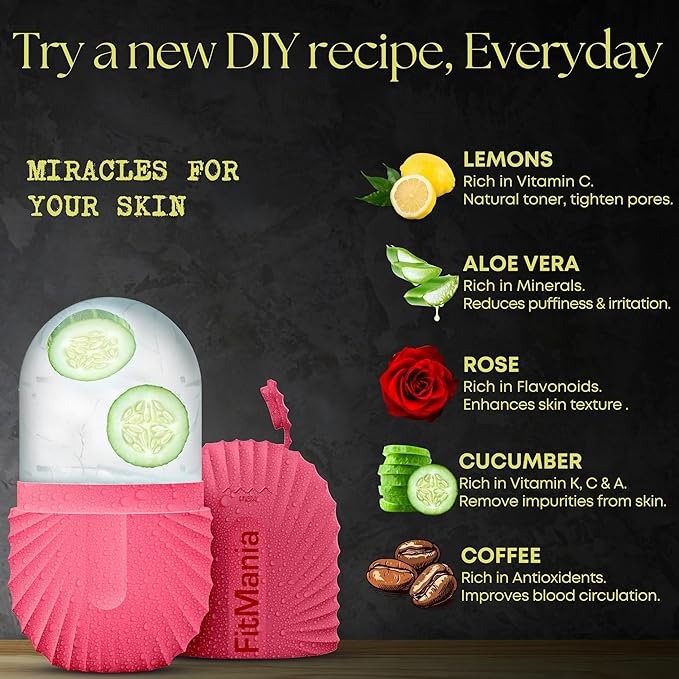 Ice Roller For Face - Facial Ice Roller for self Skin Care of all Types, Cold Face Ice Roller Facial Massager for Eye Puffiness relief, Wrinkles, Migraine & TMJ Relief Massager