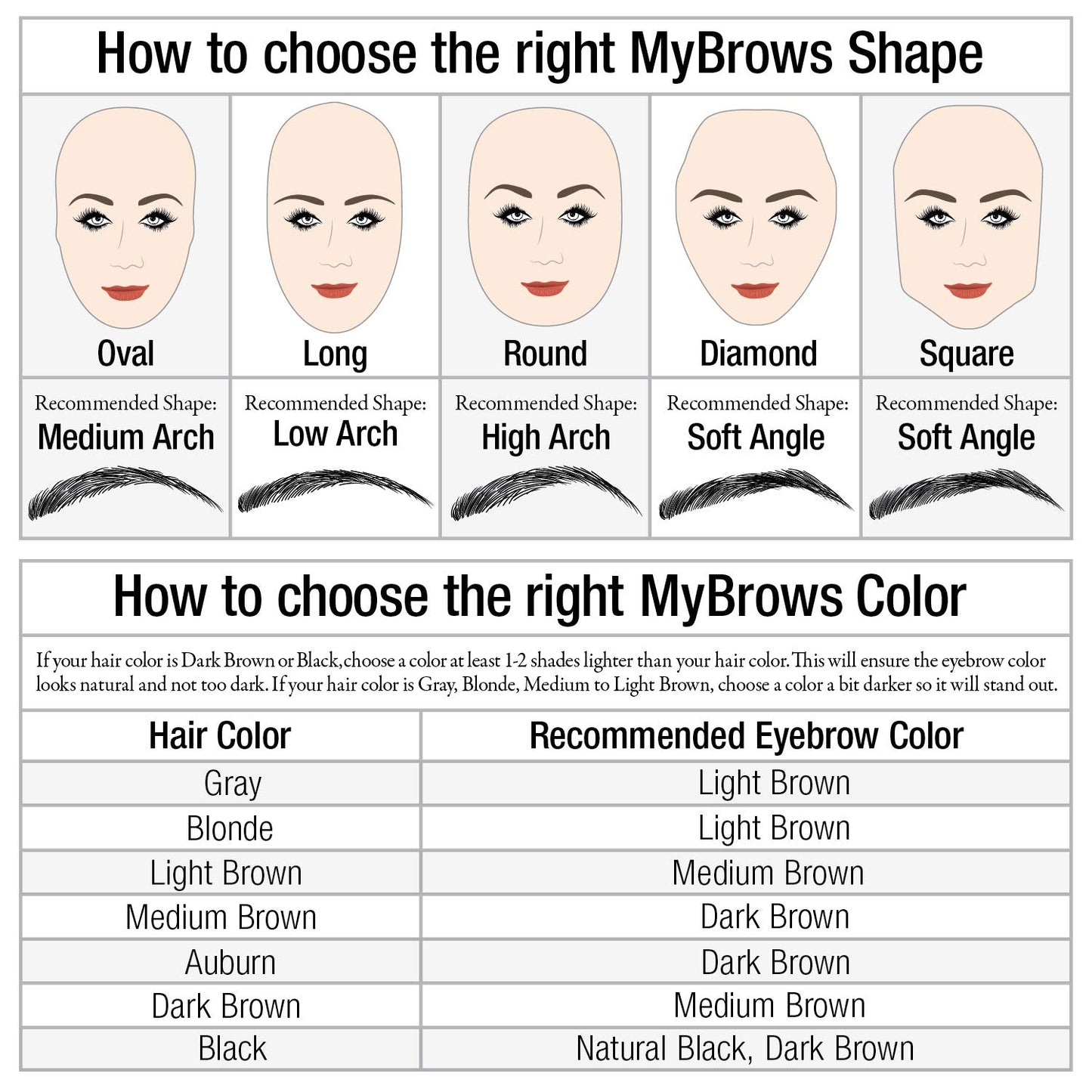 Godefroy MyBrows Long Lasting Eyebrow Transfers, Medium Arch, Light Brown, 48-Pairs of Brows (96 Individual transfers)