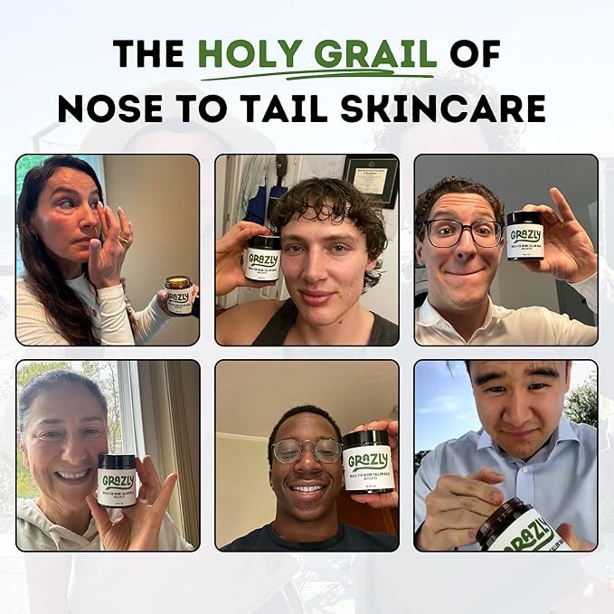 Unscented Manuka Honey & Bison Tallow Balm – 100% Organic, Grass-Fed Face & Body Moisturizer for Dry Skin, Acne-Prone Skin & Wrinkles – Ancestral Formula with Coconut Oil, Raw Beeswax – 3oz