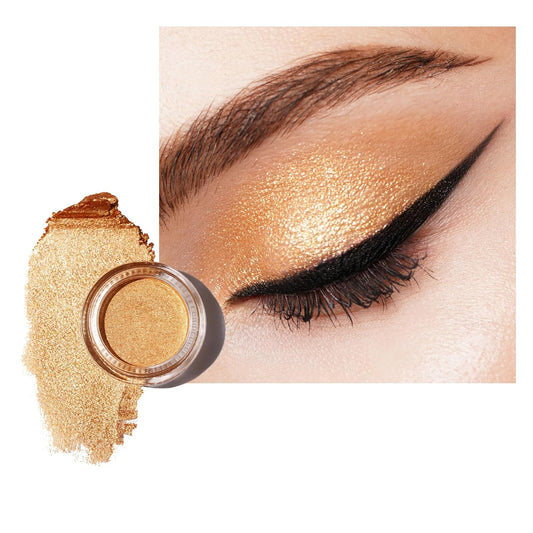 Oulac Gold Cream Eyeshadow - Highly Pigmented Natural Sombra de Ojos, Waterproof & Long Lasting with Moisturizing Formula, Shimmer Glitter Eye Makeup, 6g (21)