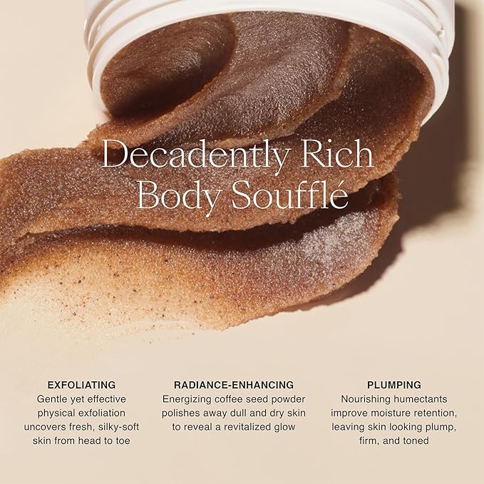 Josie Maran Argan Cake & Coffee Whipped Body Polish, Mocha Whip - Full-Body Exfoliating Scrub - Removes Dirt, Dead Skin Cells, Impurities - Argan Oil, Essential Fatty Acids & Vitamin E (10 oz / 283 g)
