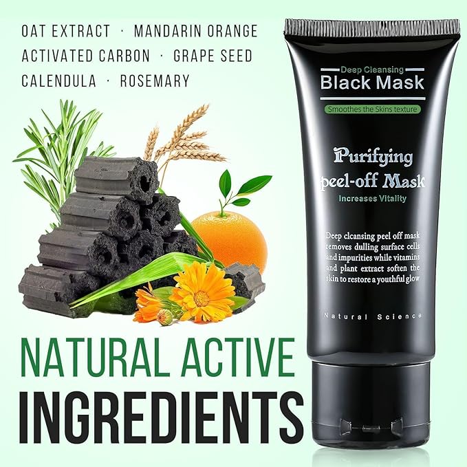 Blackhead Remover Mask - Charcoal Peel Off Nose Blackhead Remover, Pore Remover, Deep Cleansing for Face Nose Blackhead Pores Acne for All Skin Types