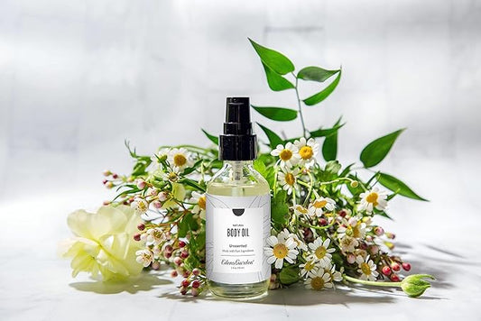 Edens Garden Unscented Bath & Body Oil – Gentle Moisturizer with Pure Vitamin E, Coconut Oil & Camellia Seed Oil for Sensitive Skin – After Shower Hydrating Formula for Men & Women, 2 fl oz (59 ml)