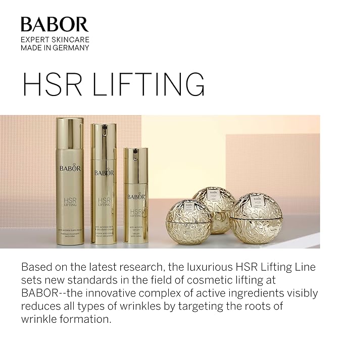 BABOR HSR Lifting Anti Wrinkle Cream Rich, Anti Aging Night Cream, Target Fine Lines, Vitamin E Strengthens Increasing Moisture and Improving Radiance, Daily Moisturizer for Smoother Skin, 1.7 oz