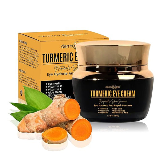 Turmeric + Vitamin C Eye Cream & Peptide Eye Gel – Hydrating & Soothing Formula for Under Eye Care, Puffiness & Fine Lines